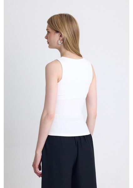 Ekru Slim Fit Kolsuz Basic Atlet 9194M indirimleri