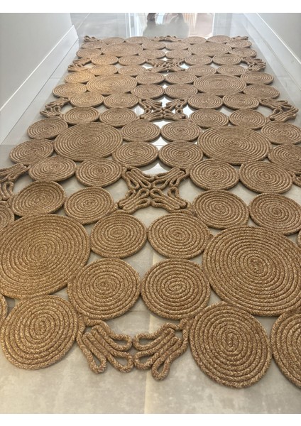 Camélia Natural Halat Hasır Kilim – Spiral Desenli Bohem Antre Salon Mutfak Yatak Odası modelleri