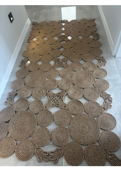 Camélia Natural Halat Hasır Kilim – Spiral Desenli Bohem Antre Salon Mutfak Yatak Odası indirimleri