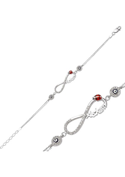 925 Ayar Gümüş Nazarlı Sonsuzluk Aşkım Bileklik BR0460129 (802802)