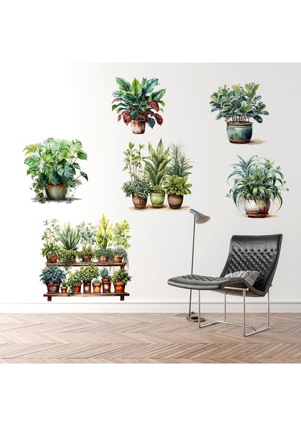 6 Li Sticker Saksılı Çiçek Modelleri (5148) indirimleri