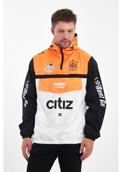 Erkek Baskılı Iki Renk Fermuarlı Motorcu Yağmurluk Su Geçirmez Yarışçı Ceket Baskılı Kolej Mont fiyatları