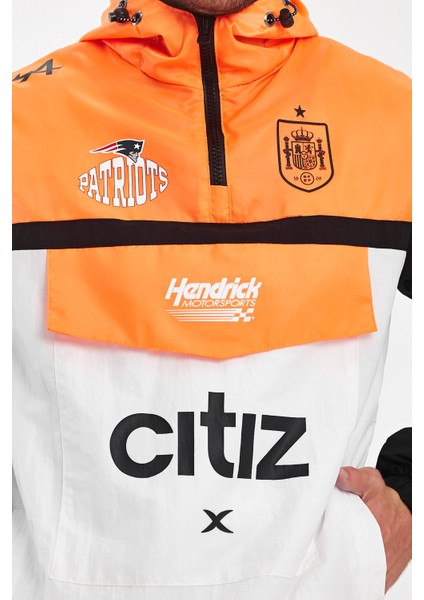 Erkek Baskılı Iki Renk Fermuarlı Motorcu Yağmurluk Su Geçirmez Yarışçı Ceket Baskılı Kolej Mont indirimleri