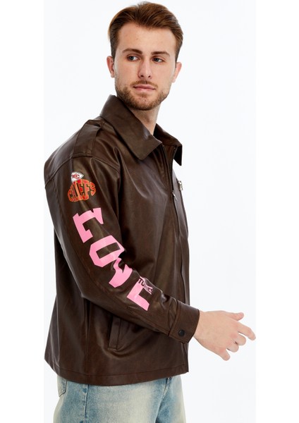 Erkek Oversize Deri Mont Günlük Baskılı Ceket Niş Kompakt Tasarım indirimleri