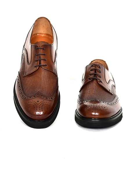Hakiki Deri Oxford Kahverengi Erkek Ayakkabı - Eva Taban E643 modelleri