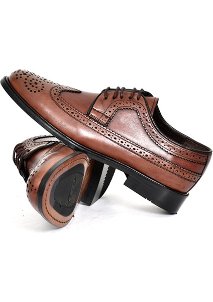Hakiki Deri Kahverengi Oxford Erkek Ayakkabı - Kösele Taban modelleri
