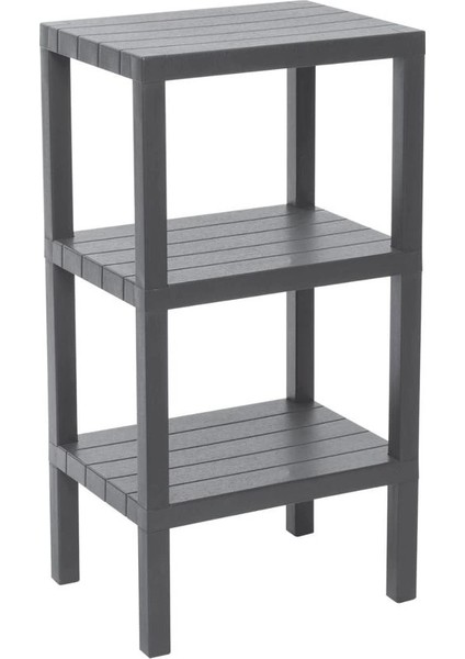3 Raflı Gri Modüler Ünite Plastik 38X29X74 cm (5148)