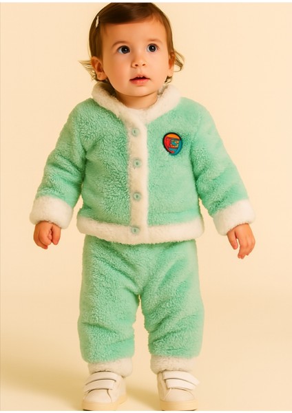 Pelüş Düğmeli Sol Göğüsünde Yön Pusula Armalı Alt&üst Unısex Bebek Takım fiyatları
