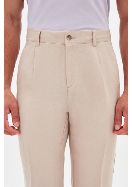 Ds Damat Regular Fit Bej Düz Kumaş Pantolon fiyatları