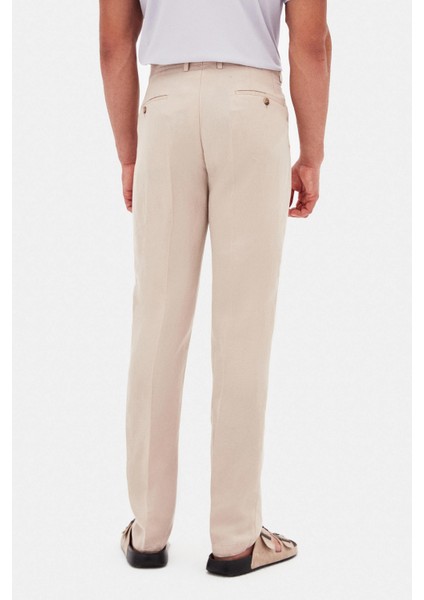 Ds Damat Regular Fit Bej Düz Kumaş Pantolon modelleri