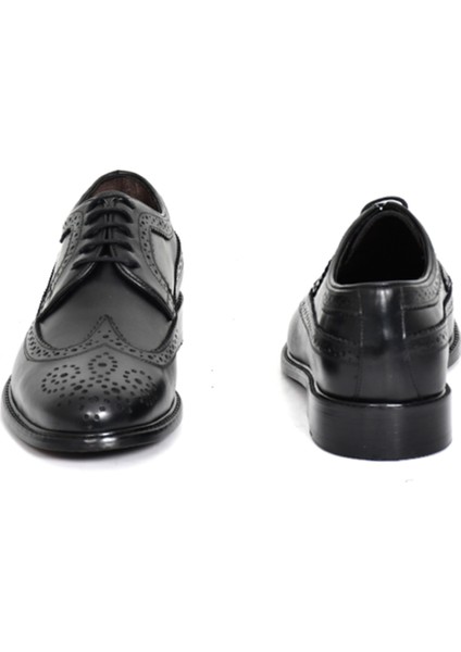 Hakiki Deri Siyah Oxford Erkek Ayakkabı - Kösele Taban fırsatları