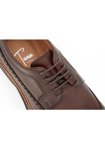 Hakiki Deri Kahverengi Oxford Erkek Ayakkabı Eva Taban - 04175