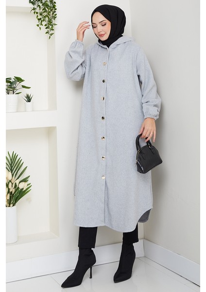 Fevza Düğmeli Kaşe Kap 1635 - Gri