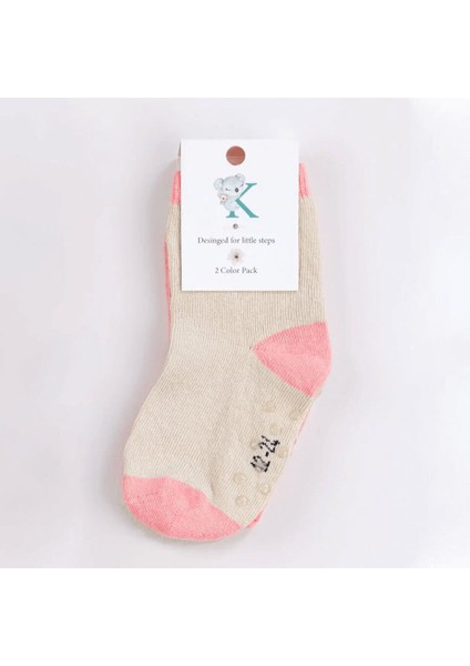 Organik Blush Ekru 2'li Çorap | Yumuşak ve Nefes Alan Bebek Çorabı fiyatları