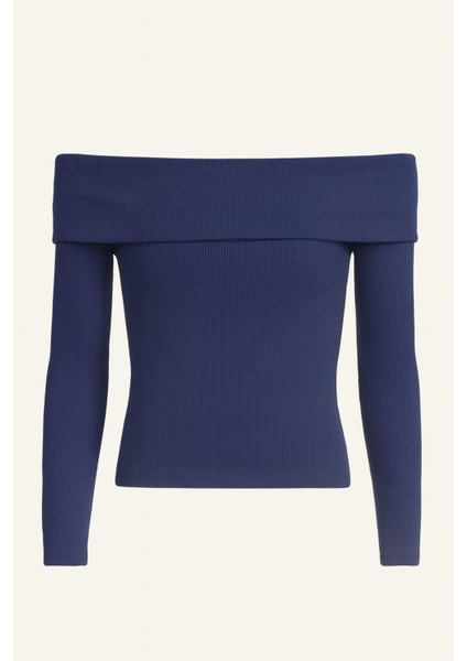 Fitilli Madonna Yaka Kadın Bluz Lacivert fiyatları