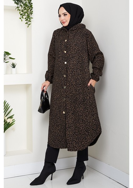 Dilra Kapüşonlu Kaşe Kap 1632 - Kahve fırsatları