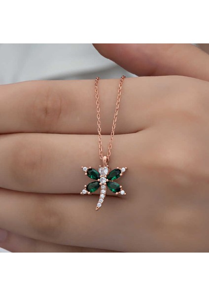 925 Ayar Gümüş Rose Yusufçuk Kadın Kolye T8290 (802802)