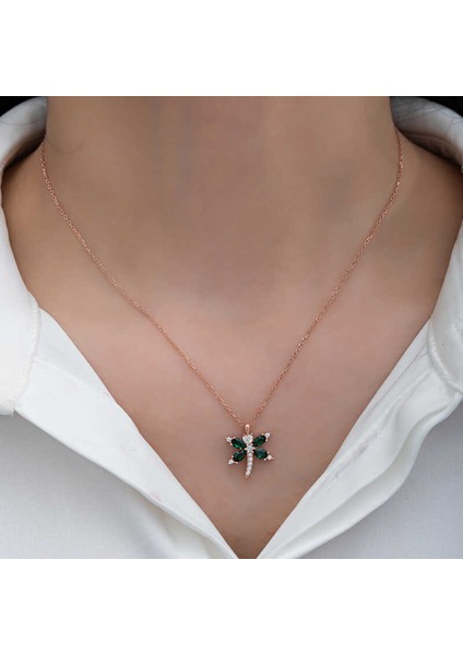 925 Ayar Gümüş Rose Yusufçuk Kadın Kolye T8290 (802802) fırsatları