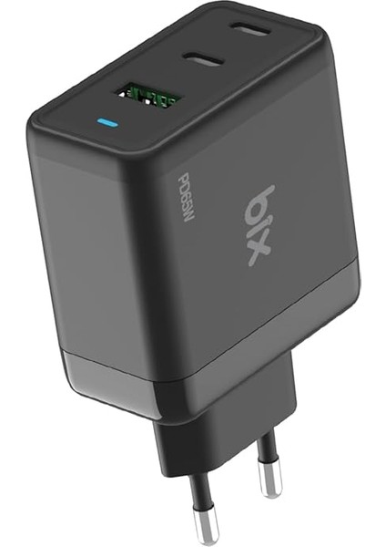 BX3P65G 65W Gan Qualcom 4.0 2*type-C &amp; Usb-A 3 Portlu, MacBook Pro/air, iPad Air/pro, iPhone 16/15/14/14 Pro Max iPhone /13/13 Pro Max, Galaxy S24/S23/S22/S21 Uyumlu BX-3P65G fiyatları
