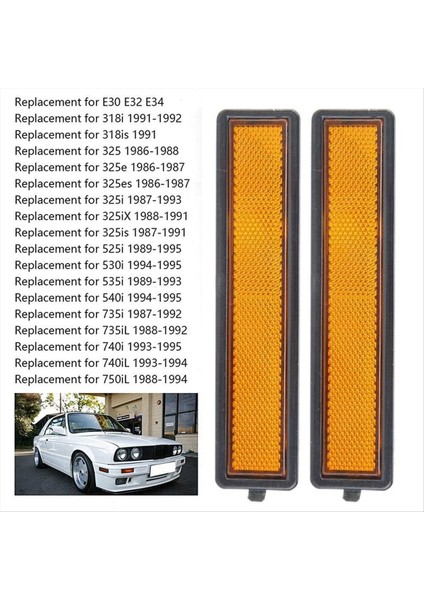 4pcs araba dönüş sinyali ışık yan işaretleyici BMW için Çamurluk Işık BMW E30 E32 E34 318I 318IS 325ES 325I 63141377849 (Yurt Dışından) indirimleri