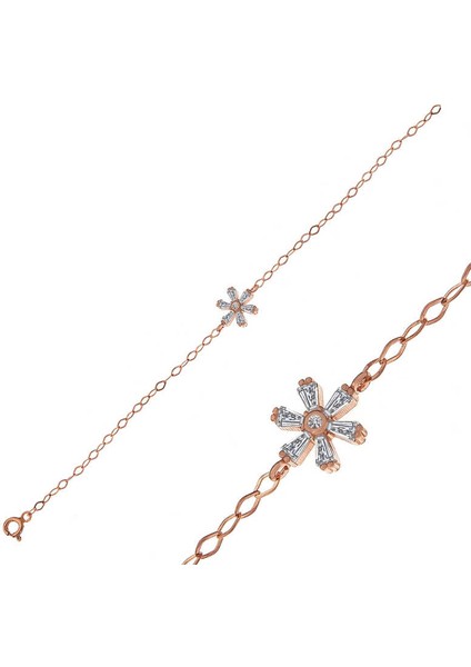 925 Ayar Gümüş Rose Çiçek Kadın Bileklik T7382 (802802) fiyatları