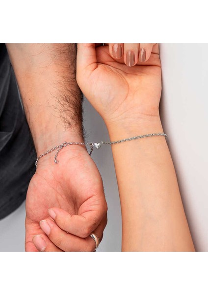 925 Ayar Gümüş Rodyum Çift Kalpli Aşk Bileklik T8620 (802802) modelleri