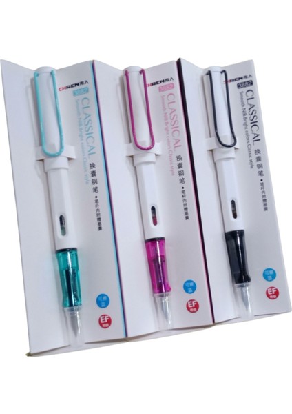 Chren 3882 Dolma Kalem, Ef Uç, Şık Beyaz Gövde, 3 Renk Seçeneği fiyatları