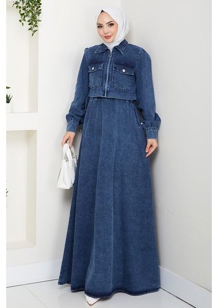 Ceket Elbise Kot Ikili Takım 1642 - Mavi