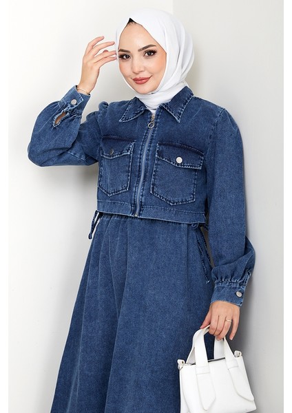 Ceket Elbise Kot Ikili Takım 1642 - Mavi fiyatları