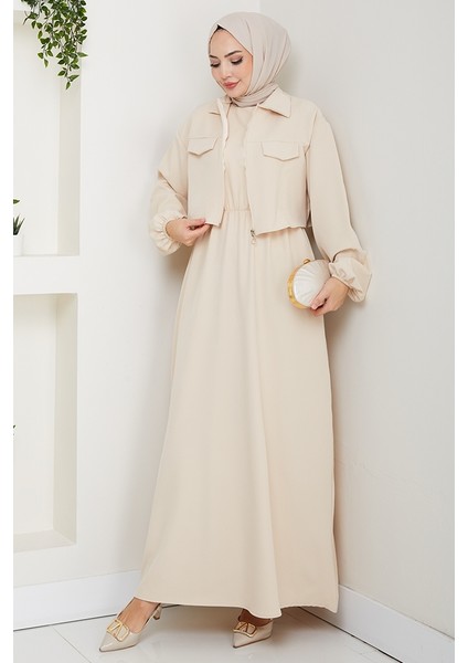 Ceket Elbise Ikili Takım 1433 - Bej modelleri