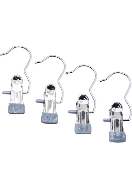 4 Pcs Kıskaçlı Taşınabilir Çok Amaçlı Tekli - Metal Askı Silikon Kılıf Uçlu (5148)