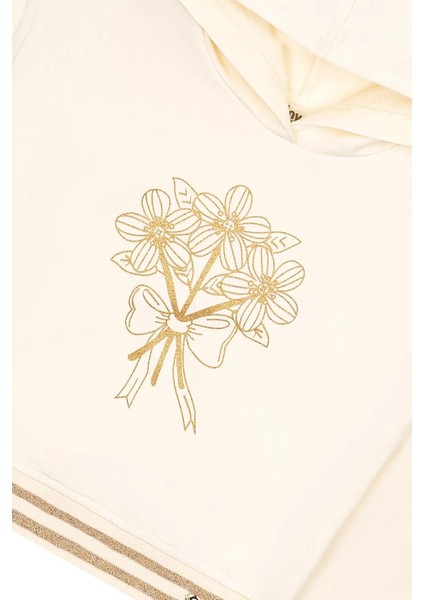 Kız Çocuk Çiçek Sim Baskılı Kapüşonlu Sweatshirt MNT25K210 fırsatları