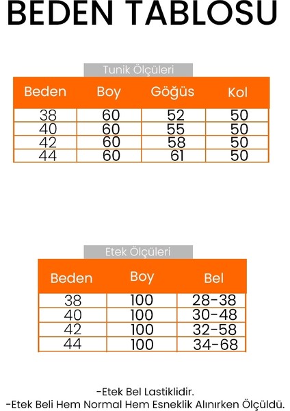 Fermuarlı Tunik Etek Kot Ikili Takım 1643 - Mavi modelleri