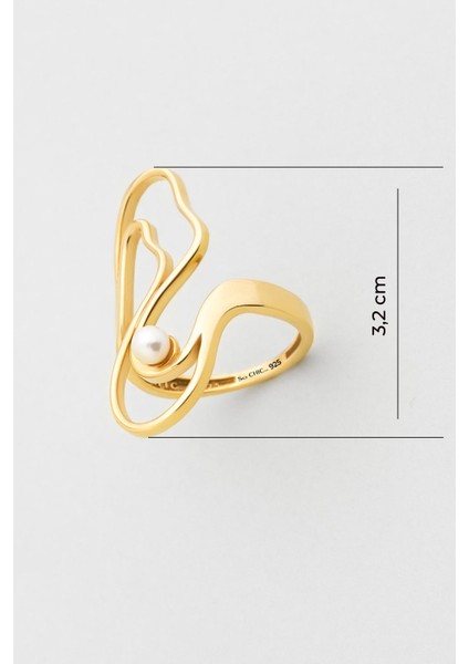 Mirabella 18 Ayar Sarı Altın Kaplama Gümüş Inci Yüzük modelleri