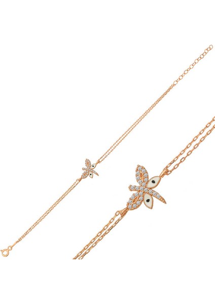 925 Ayar Gümüş Rose Yusufçuk Kadın Bileklik T6456 (802802)