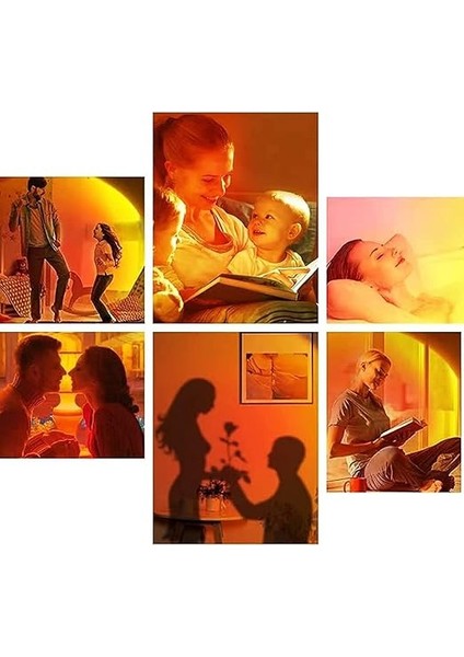 Kumandalı Gün Batımı Projektörü Rgb 16 Renk Ufo Projeksiyon USB Masa Lambası modelleri