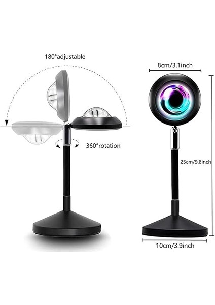 Kumandalı Gün Batımı Projektörü Rgb 16 Renk Ufo Projeksiyon USB Masa Lambası fırsatları