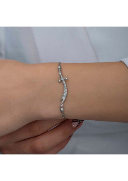925 Ayar Gümüş Zülfikar Kılıcı Kadın Bileklik T7033 (802802) fırsatları