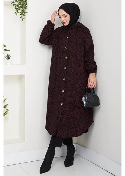 Dilra Kapüşonlu Kaşe Kap 1632 - Bordo fırsatları