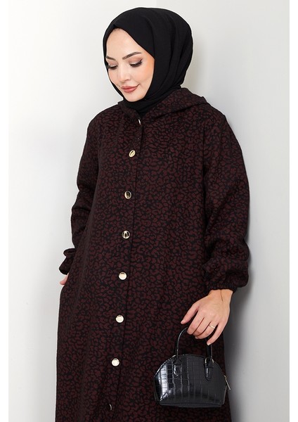 Dilra Kapüşonlu Kaşe Kap 1632 - Bordo indirimleri