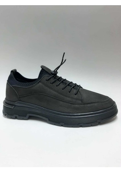 Hakiki Deri Antrasit Rengi Nubuk Bağcıksız Rahat Esnek Kauçuk Tabanlı Kışlık Erkek Ayakkabı C-3525002351 fiyatları