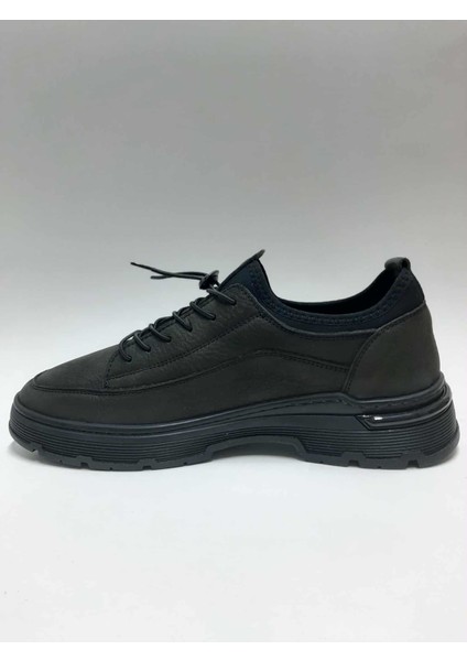 Hakiki Deri Antrasit Rengi Nubuk Bağcıksız Rahat Esnek Kauçuk Tabanlı Kışlık Erkek Ayakkabı C-3525002351 modelleri