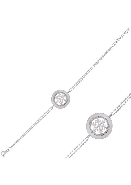 925 Ayar Gümüş Kar Tanesi Bileklik T5128 (802802)