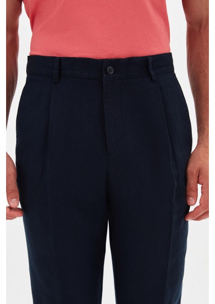 Ds Damat Regular Fit Lacivert Düz Kumaş Pantolon modelleri