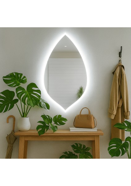 Natura LED Ayna – Damla Formlu Modern Duvar Aynası indirimleri