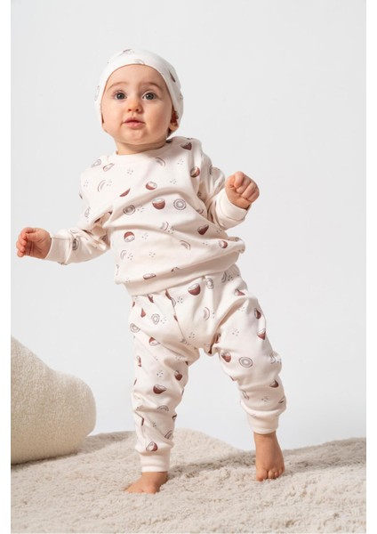 %100 Organik Pamuk Coconut Desen Bebek 2'li Takım