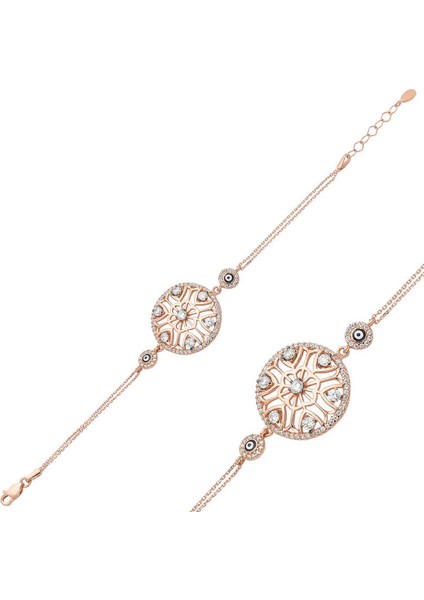 925 Ayar Gümüş Rose Yaşam Çiçeği Bileklik BR0460323 (802802)