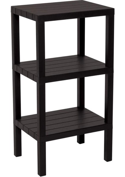 3 Raflı Siyah Modüler Ünite Plastik 38X29X74 cm (5148)