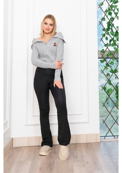 Madonna Yaka Fermuarlı Triko Kısa Hırka 34256 fiyatları