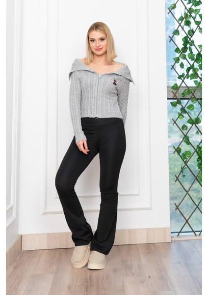 Madonna Yaka Fermuarlı Triko Kısa Hırka 34256 modelleri